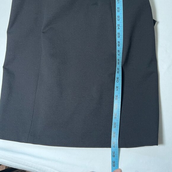 Kay Unger New York Black Shawl Collar Ruched Sheath Knit Mini Dress Size 8 - Picture 7 of 12